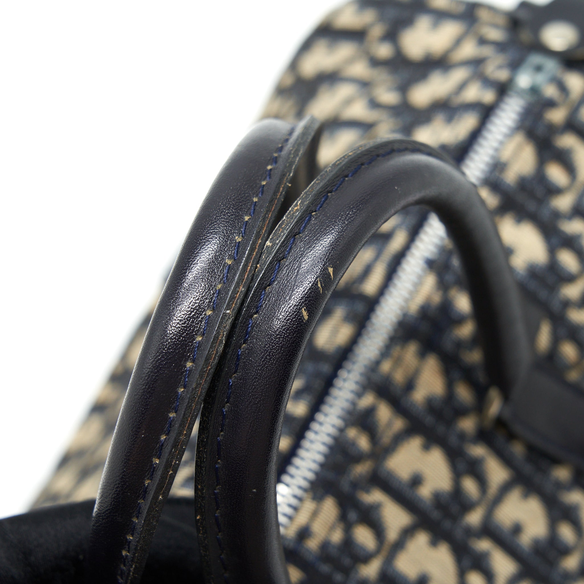 DIOR VINTAGE SPEEDY BAG BLUE OBLIQUE CANVAS