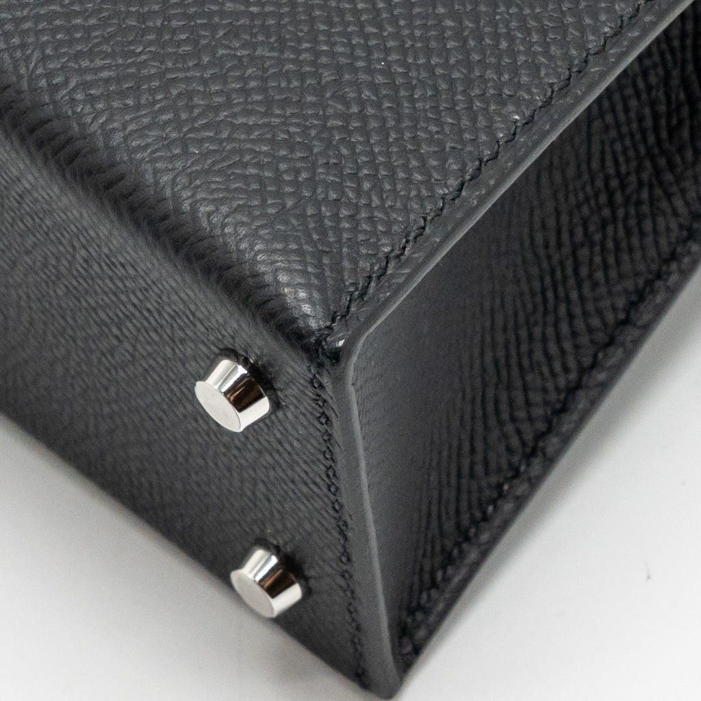 HERMES MINI KELLY II SPECIAL ORDER EPSOM BLACK / NAVY SHW