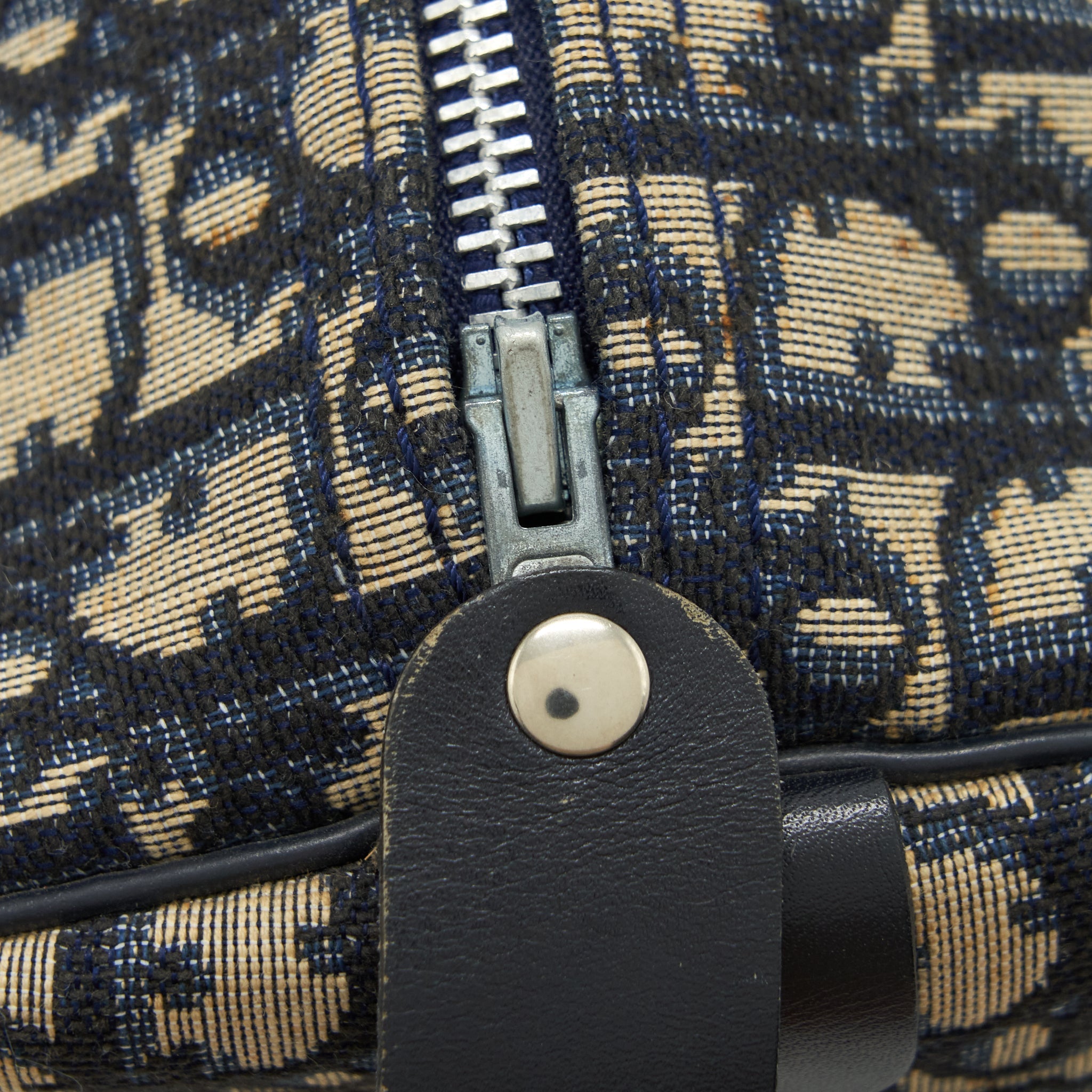 DIOR VINTAGE SPEEDY BAG BLUE OBLIQUE CANVAS