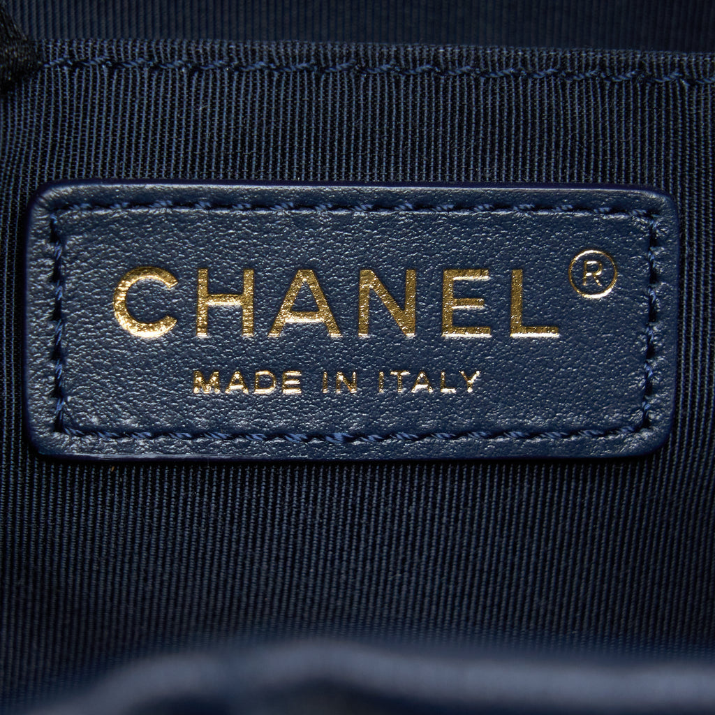 CHANEL TOP HANDLE BUCKET BAG CAVIAR NAVY BLUE LGHW