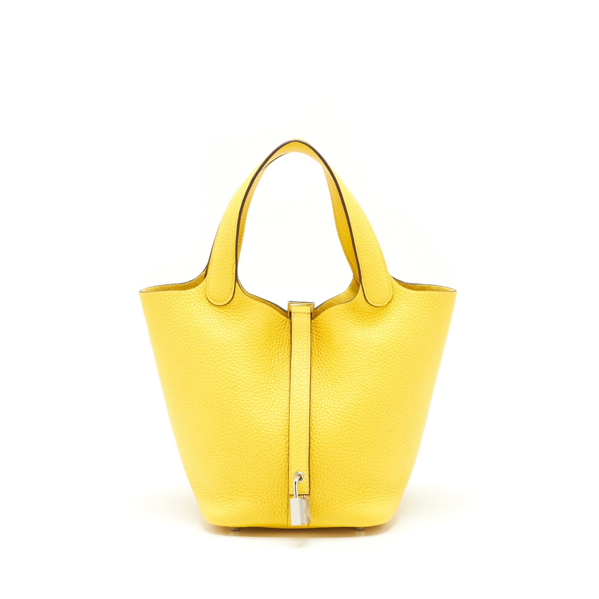 HERMES PICOTIN 18 LOCK BAG CLEMENCE JAUNE DE NAPLES SHW