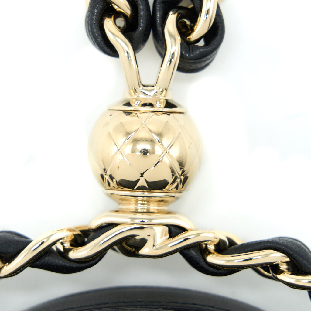 CHANEL EVENING CLUTCH WITH CHAIN LAMBSKIN BLACK LGHW