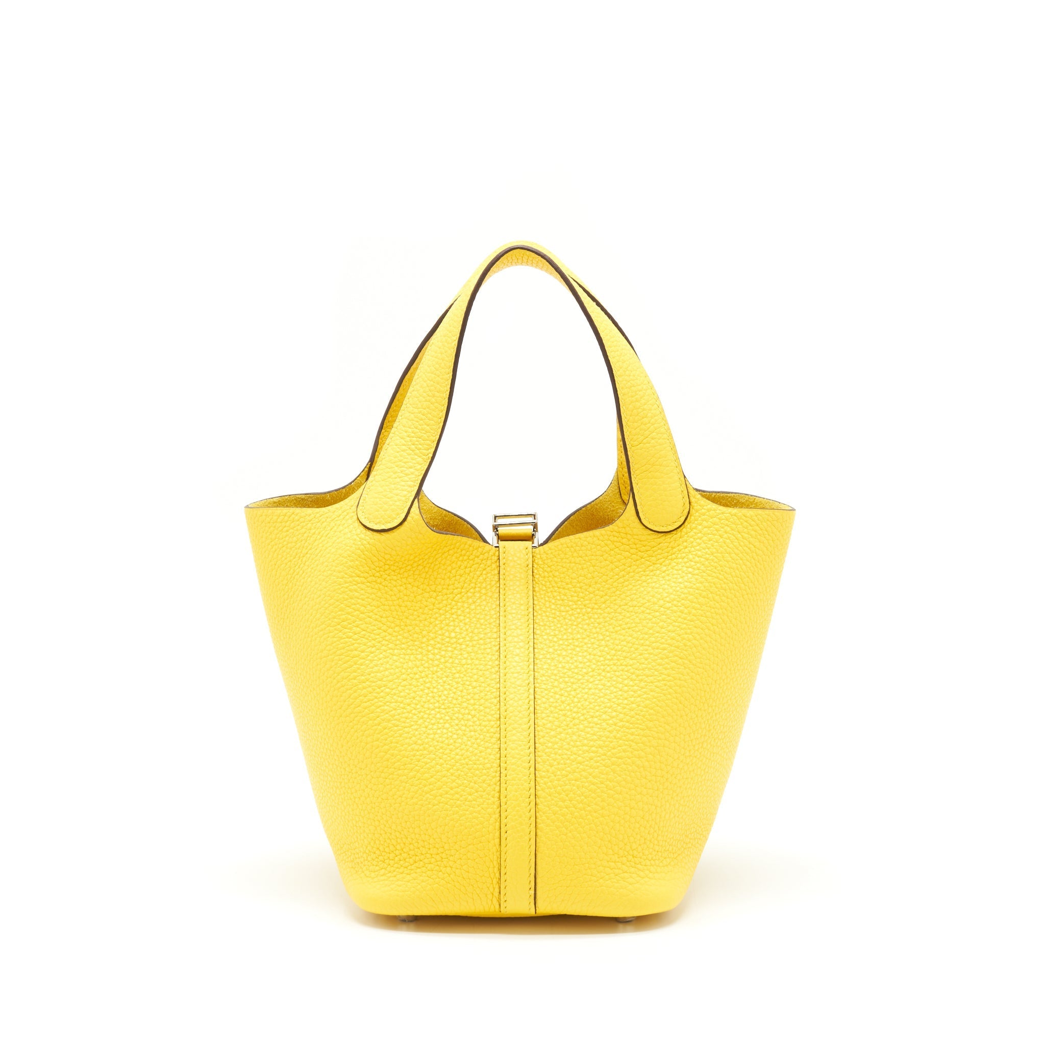 HERMES PICOTIN 18 LOCK BAG CLEMENCE JAUNE DE NAPLES SHW