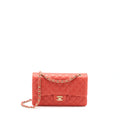 CHANEL MEDIUM CLASSIC DOUBLE FLAP BAG LAMBSKIN CORAL BRUSHED GHW