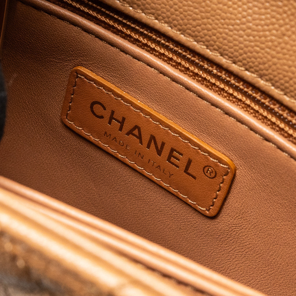 CHANEL 21P SMALL COCO HANDLE CAVIAR CARAMEL LGHW