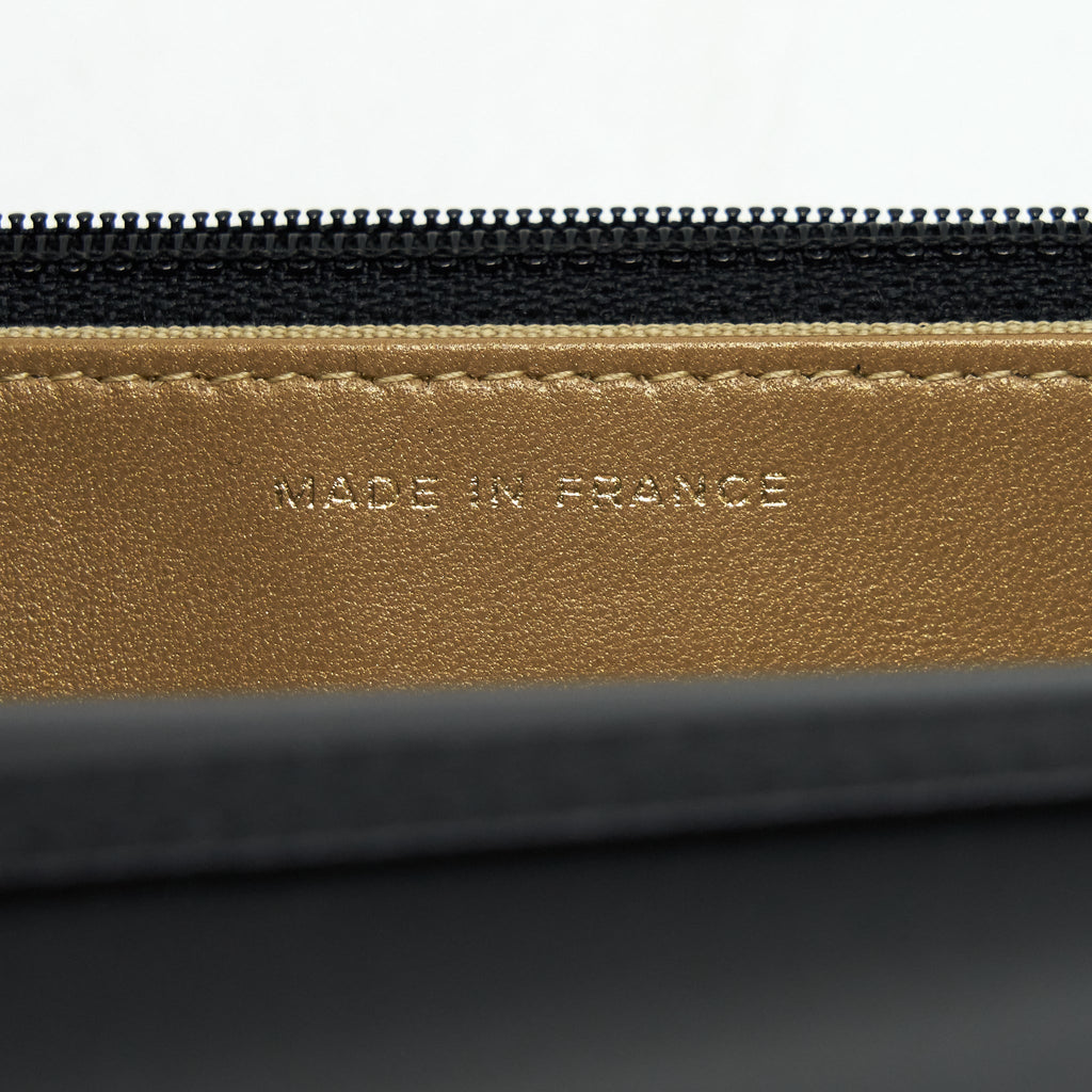 CHANEL PEARL CRUSH WALLET ON CHAIN LAMBSKIN BLACK GHW (MICROCHIP)
