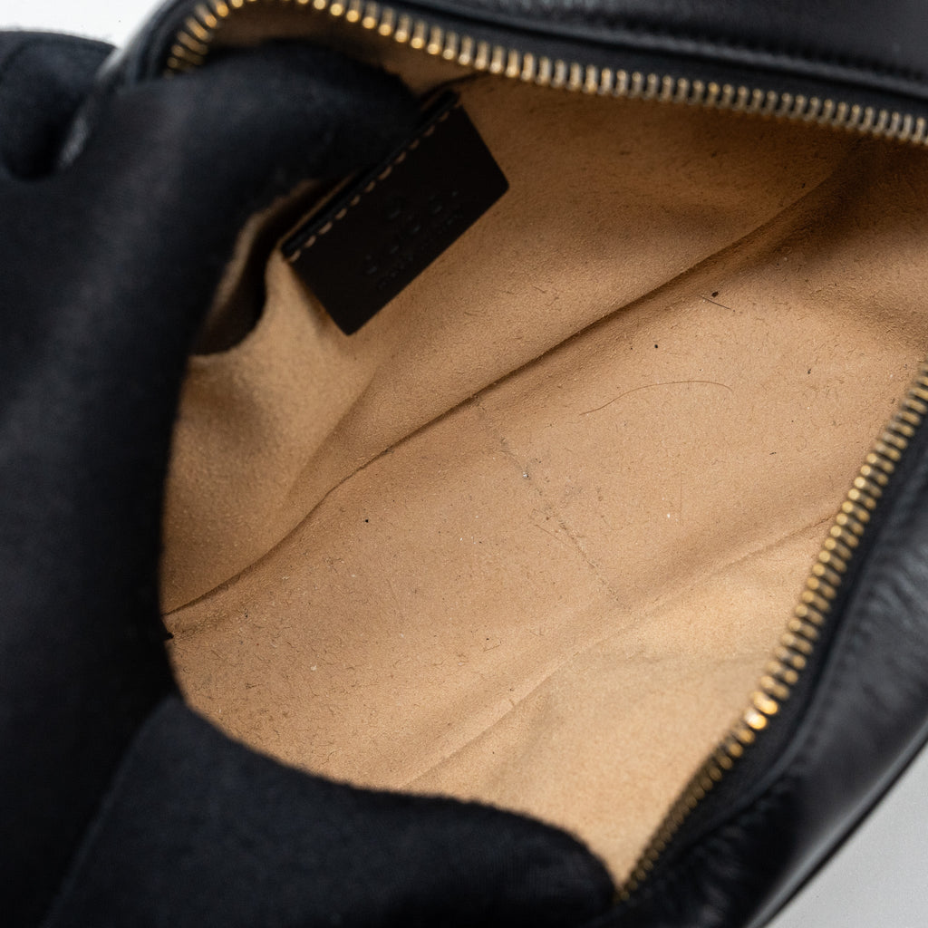 GUCCI GG MARMONT CAMERA BAG LEATHER BLACK GHW
