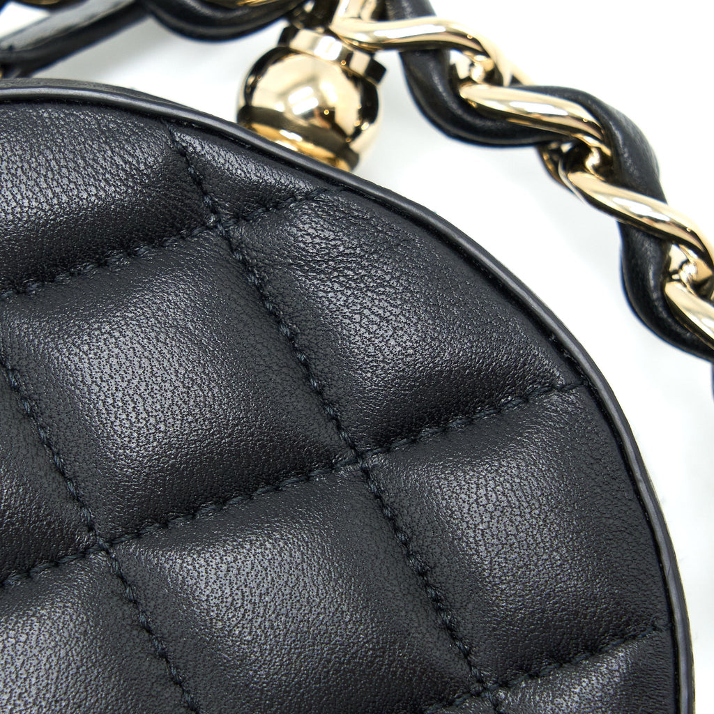 CHANEL EVENING CLUTCH WITH CHAIN LAMBSKIN BLACK LGHW