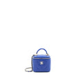 CHANEL 21K MINI TOP HANDLE VANITY WITH CHAIN BLUE LGHW