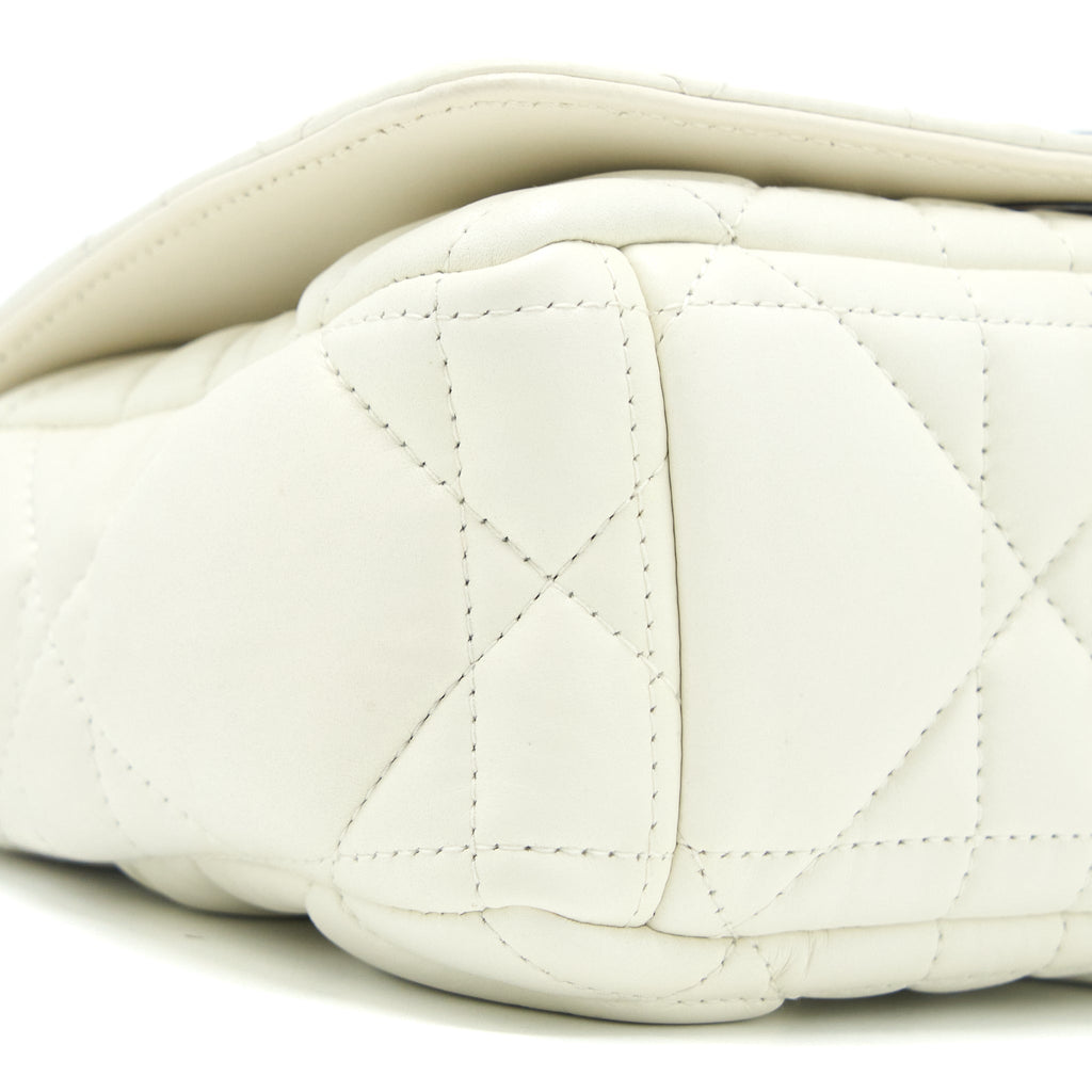 DIOR SMALL DIOR CARO BAG LATTE QUILTED MACROCANNAGE CALFSKIN WHITE BLACK HARDWARE