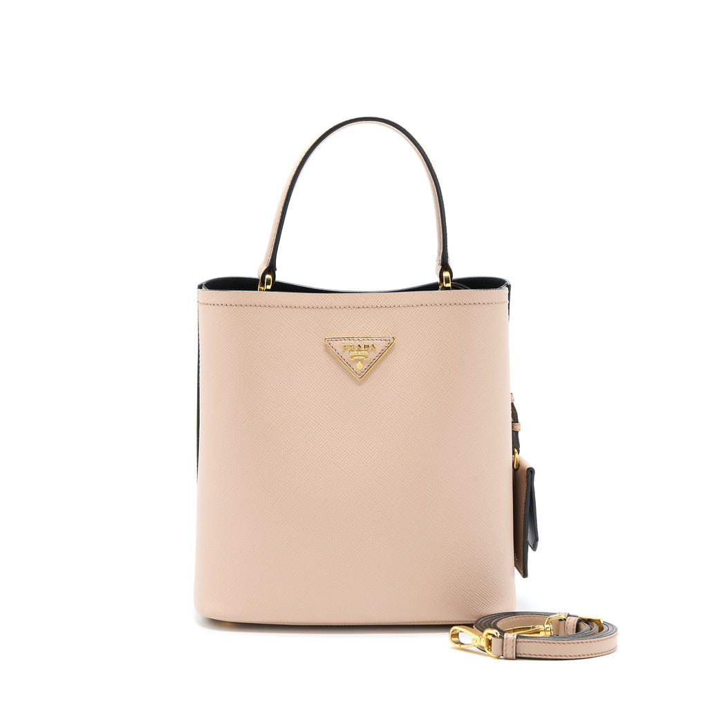 PRADA SAFFIANO PANIER BAG CIPRIA/ NERO GHW