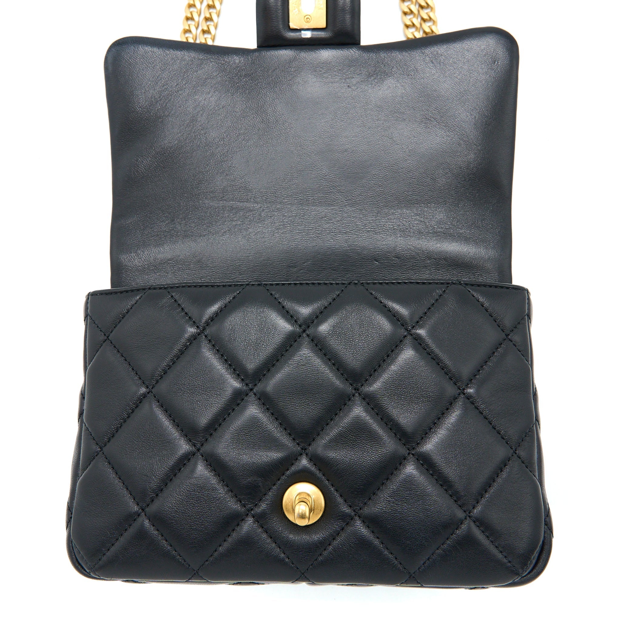 CHANEL 22P ENEMAL FLAP BAG LAMBSKIN BLACK GHW (MICROCHIP)