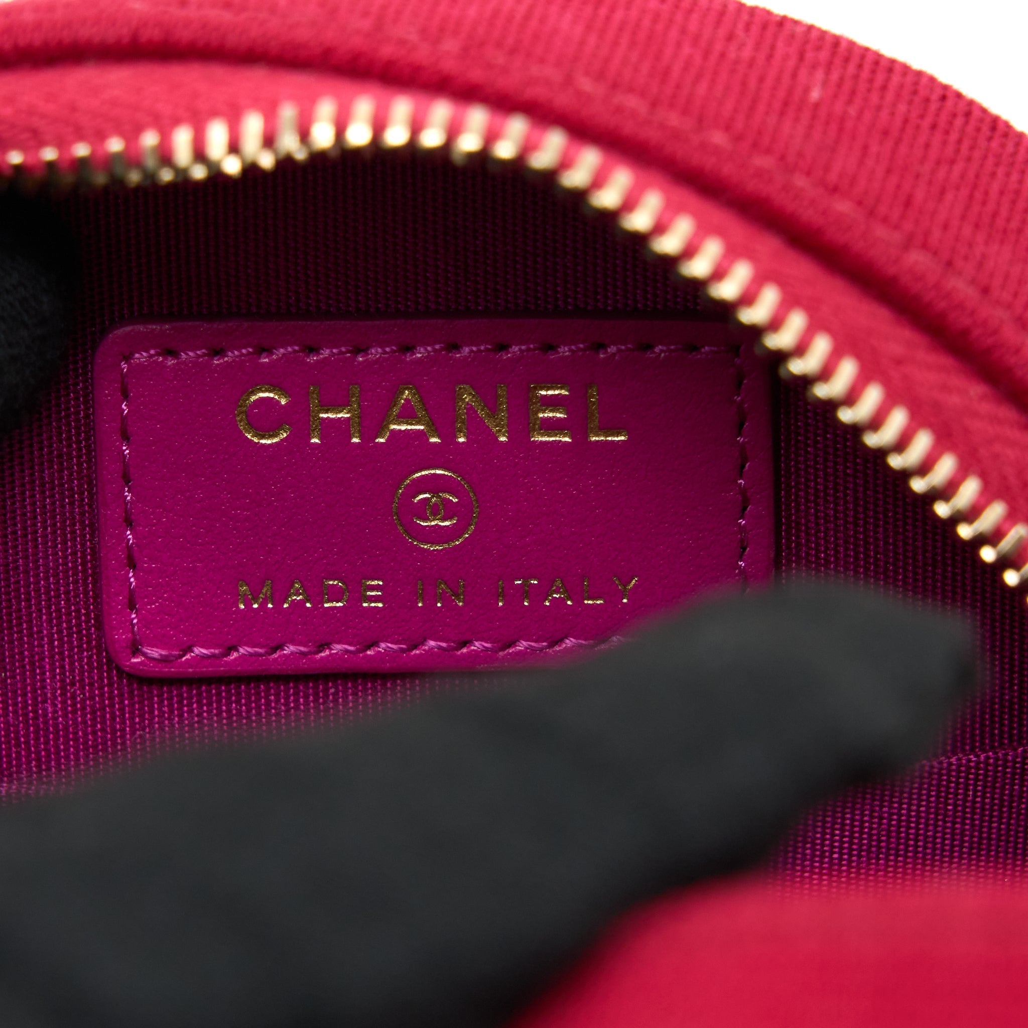 CHANEL ROUND CLUTCH WITH CHAIN FABRIC MULTICOLOUR GHW