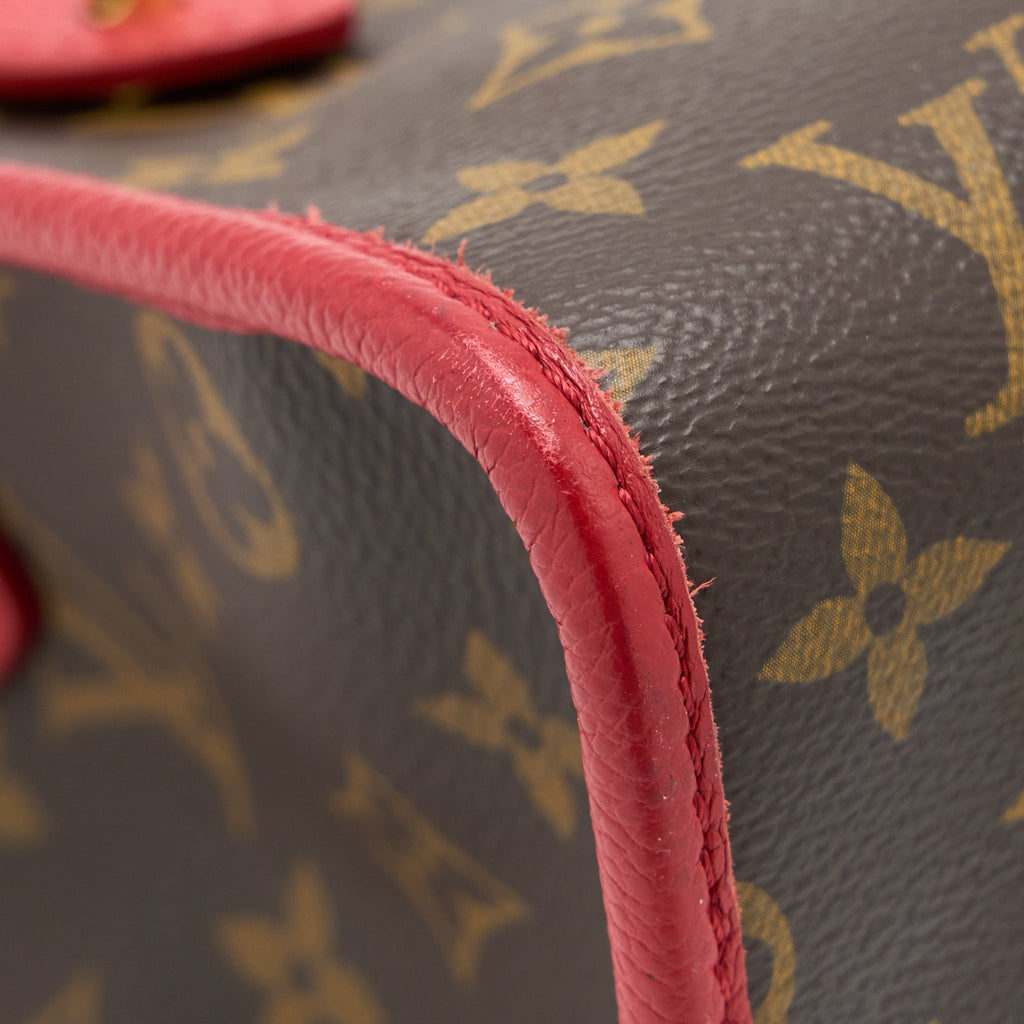 LOUIS VUITTON POPINCOURT PM BAG MONOGRAM CANVAS/CERISE GHW