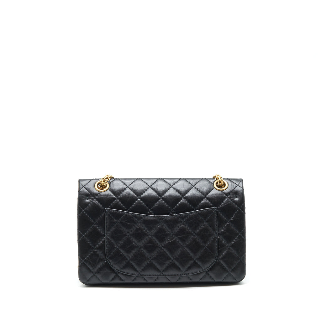 CHANEL REISSUE 2.55 225 CALFSKIN BLACK GHW