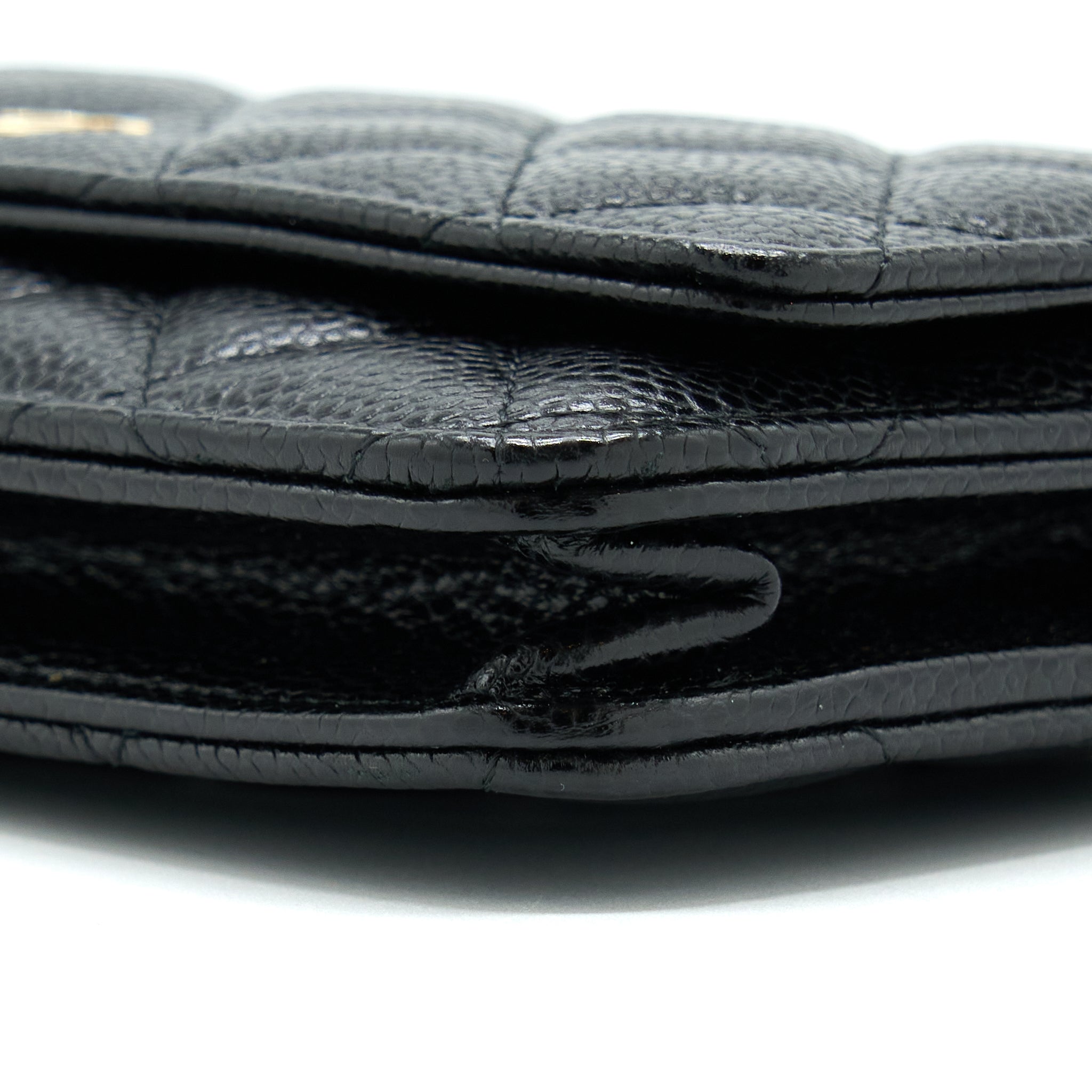 CHANEL CLASSIC WALLET ON CHAIN CAVIAR BLACK GHW