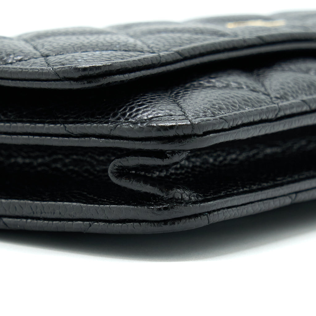 CHANEL CLASSIC WALLET ON CHAIN CAVIAR BLACK GHW