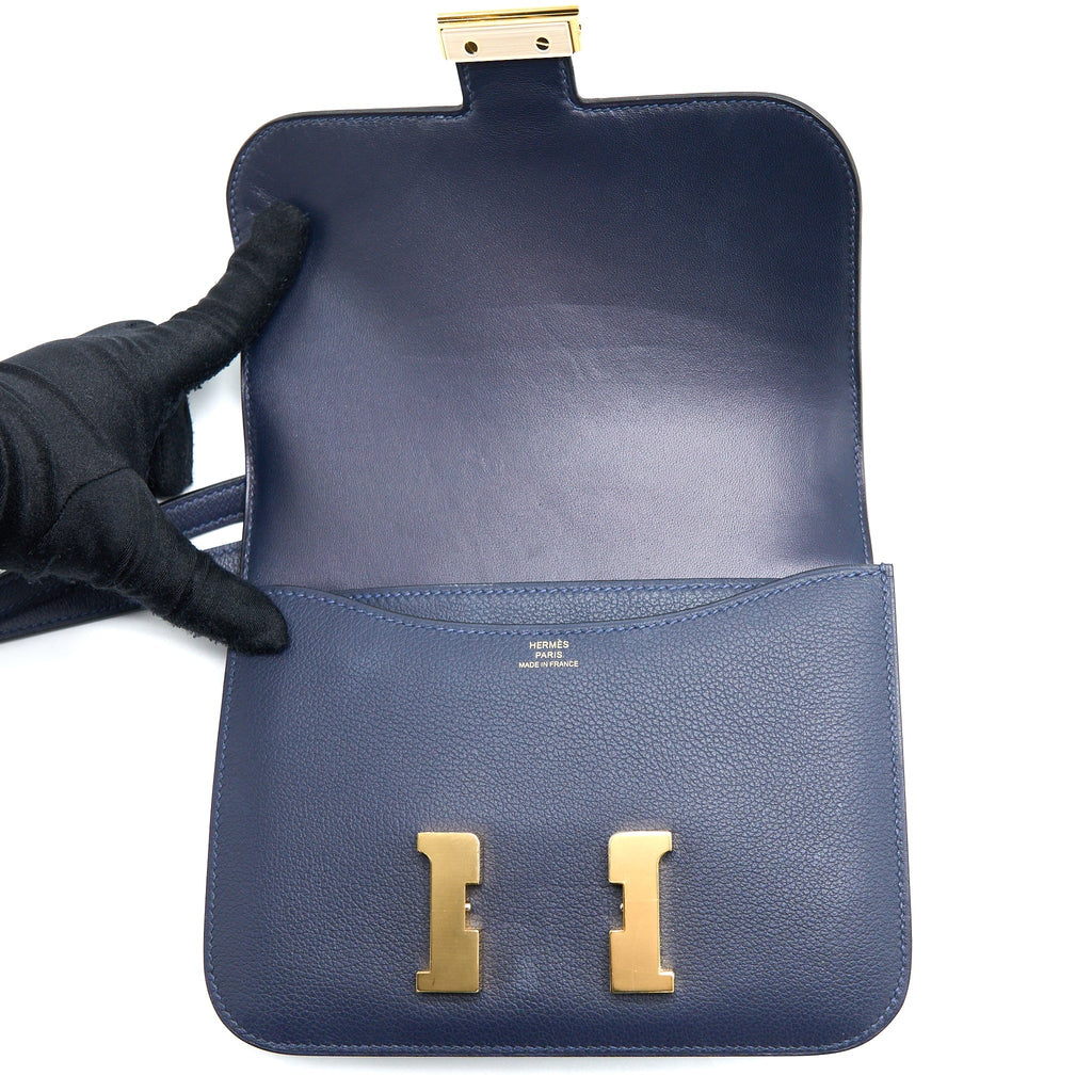HERMES MINI CONSTANCE EVERCOLOUR BLUE NUIT GHW