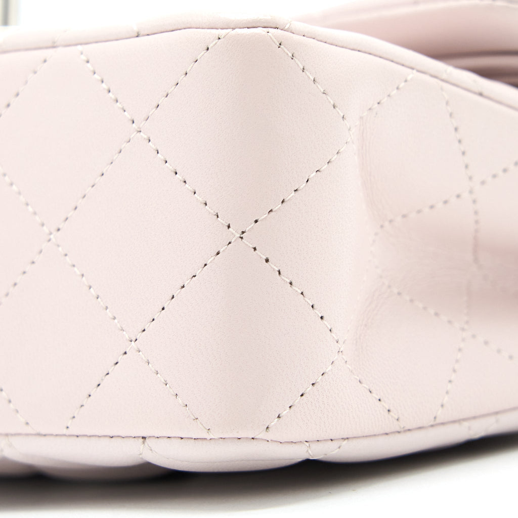 CHANEL SMALL CLASSIC DOUBLE FLAP LAMBSKIN LIGHT PURPLE SHW (MICROCHIP)