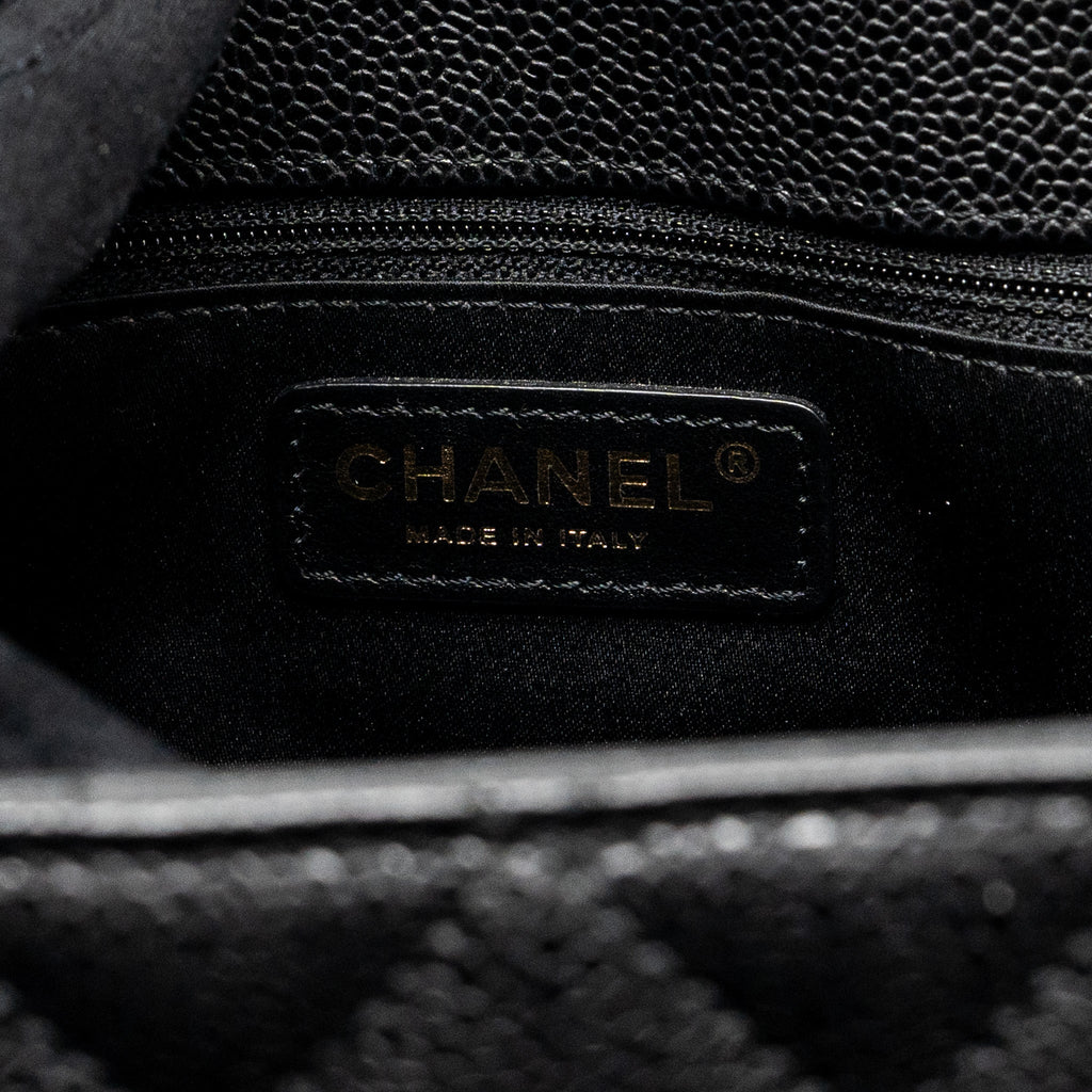CHANEL GRAND SHOPPING TOTE BAG CAVIAR BLACK GHW