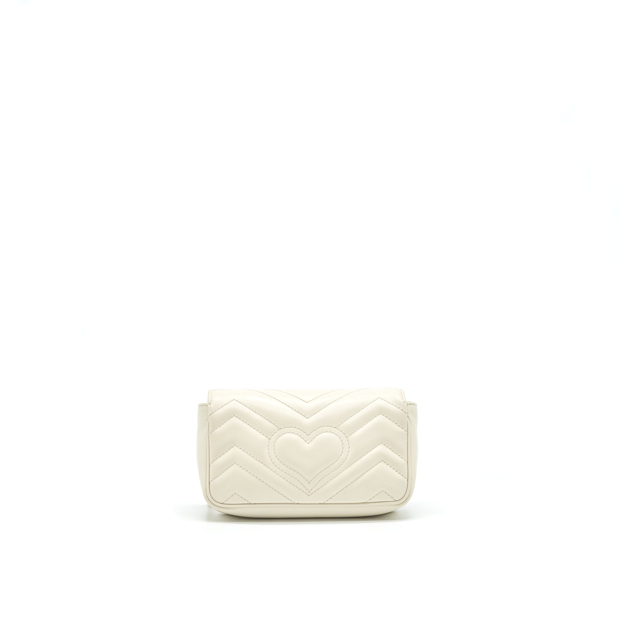 GUCCI GG MARMONT SUPER MINI WHITE WITH GHW
