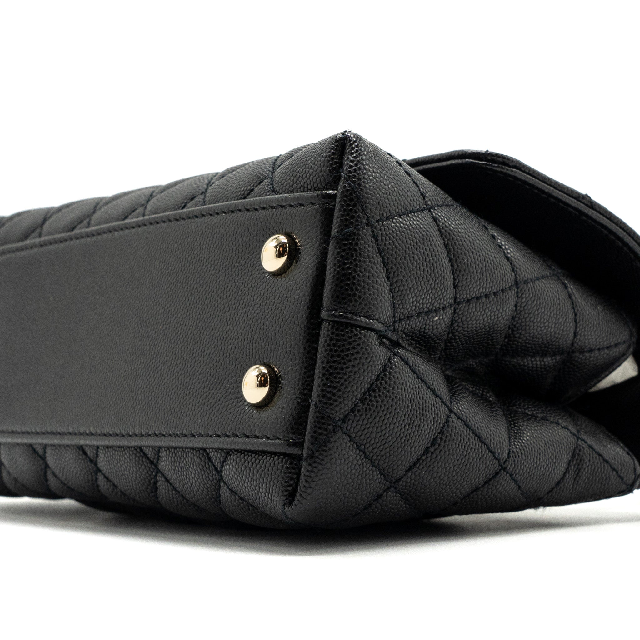 CHANEL SMALL COCO HANDLE CAVIAR BLACK LGHW  (MICROCHIP)