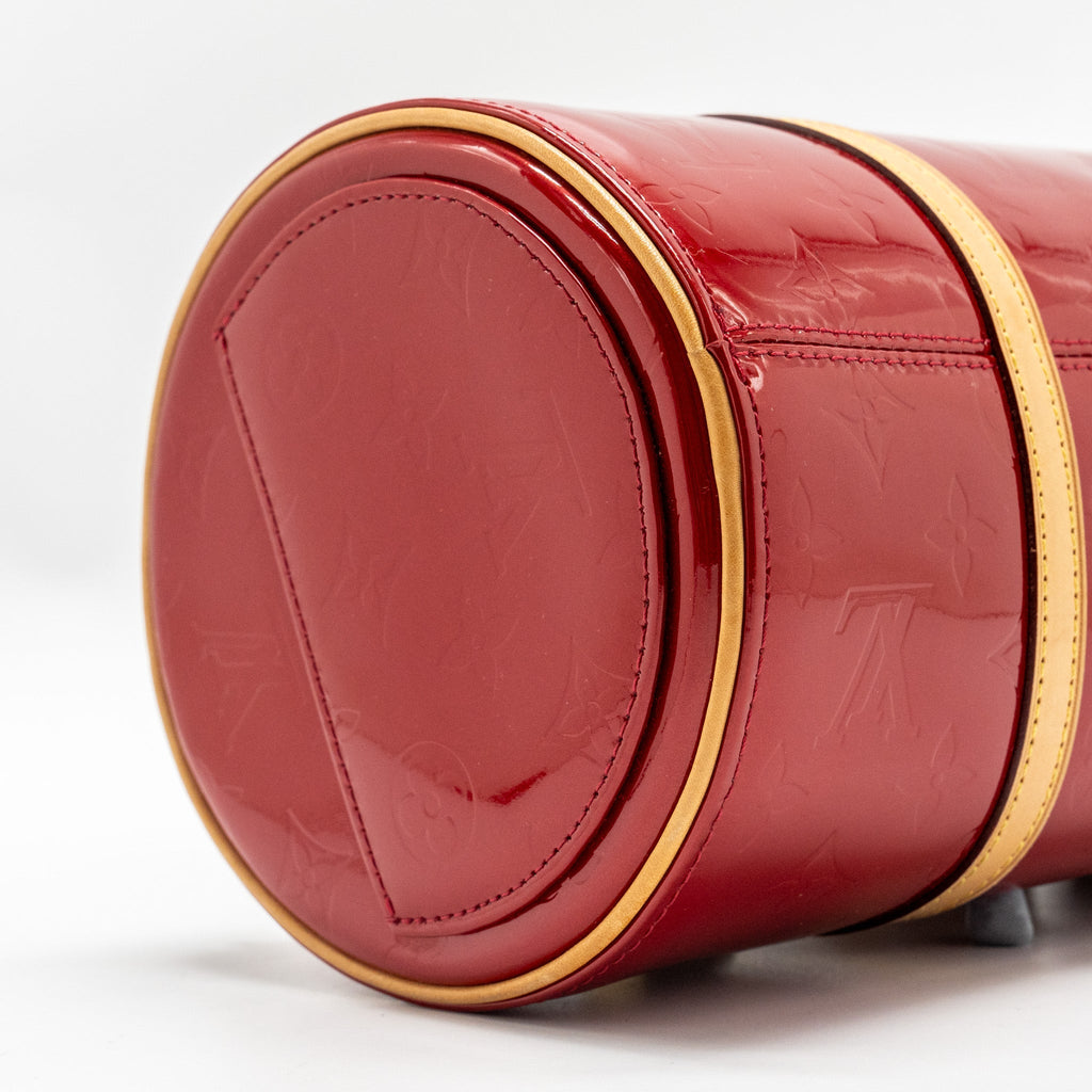 LOUIS VUITTON VINTAGE VERNIS PAPILLON BAG PATENT LEATHER RED GHW