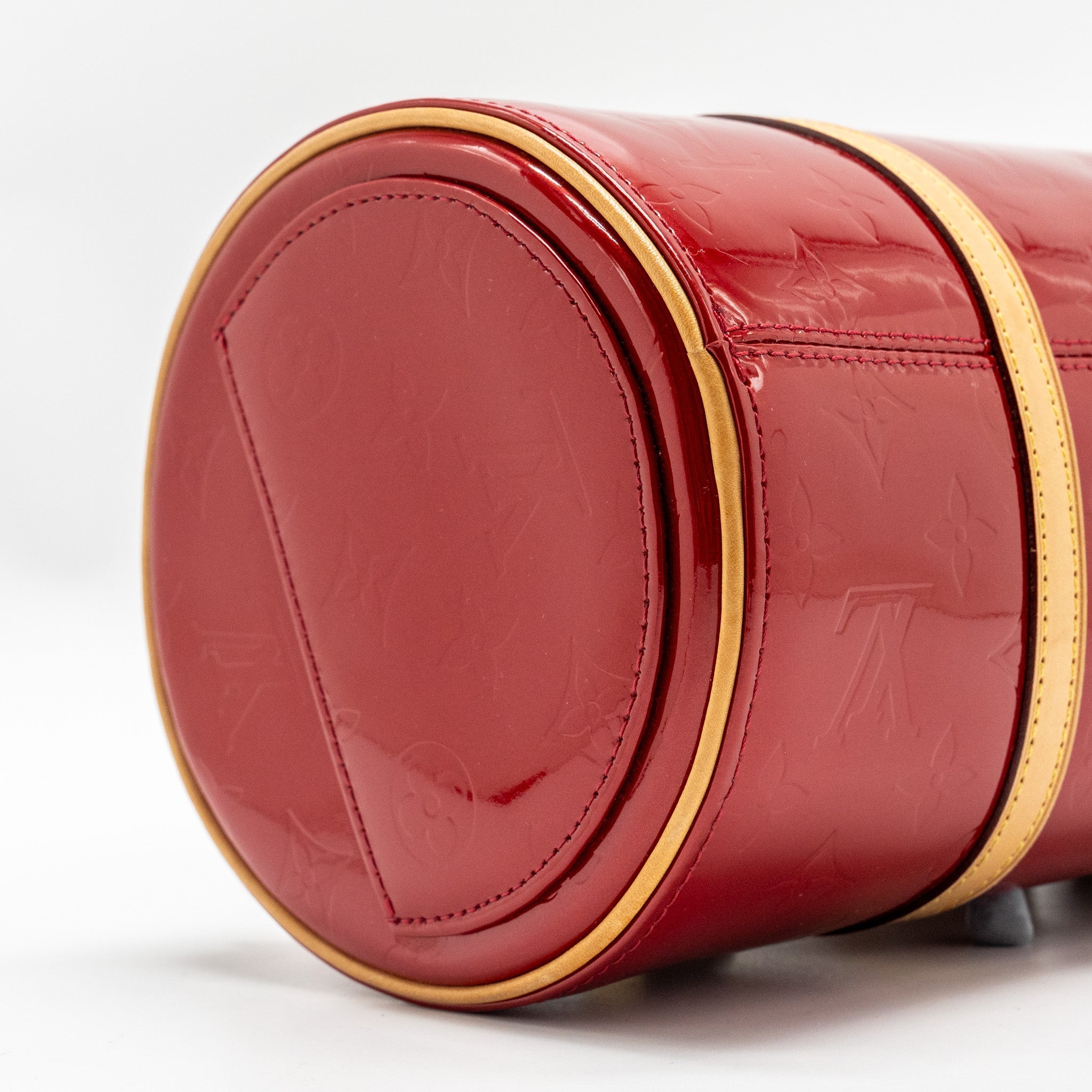 LOUIS VUITTON VINTAGE VERNIS PAPILLON BAG PATENT LEATHER RED GHW