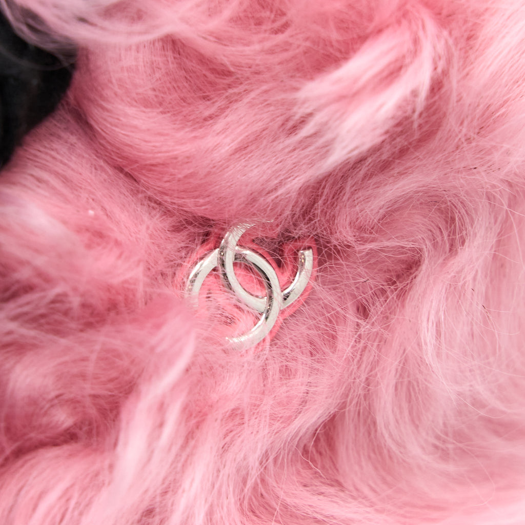 CHANEL 21K MINI FLAP BAG JEWEL HOOK SHEARLING LAMBSKIN PINK SHW