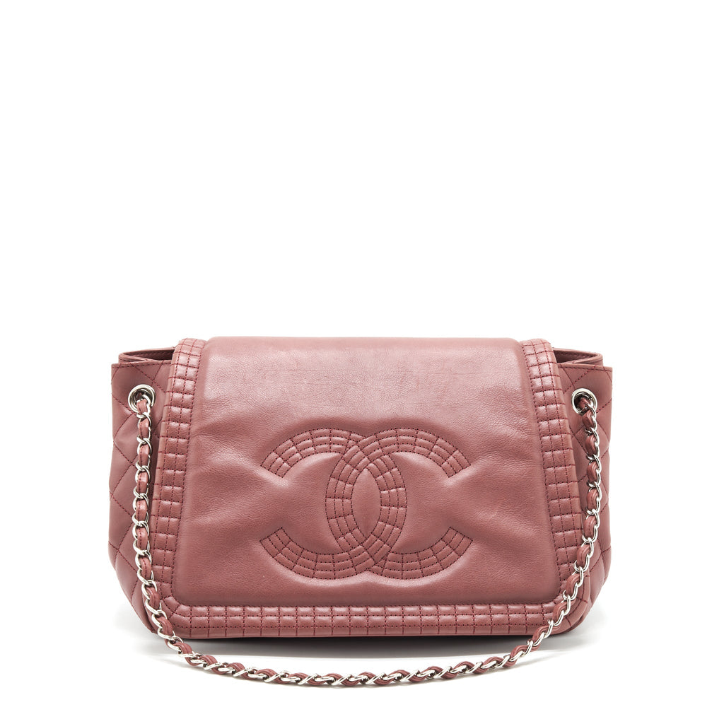 CHANEL FLAP TOTE BAG BROWN SHW