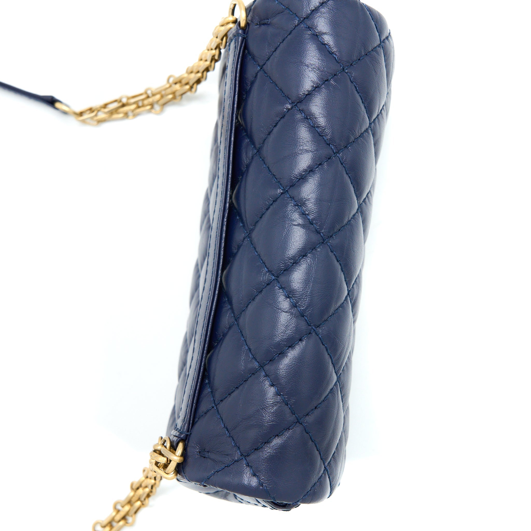 CHANEL 2.55 REISSUE MINI WAIST BELT BAG AGED CALFSKIN NAVY GHW