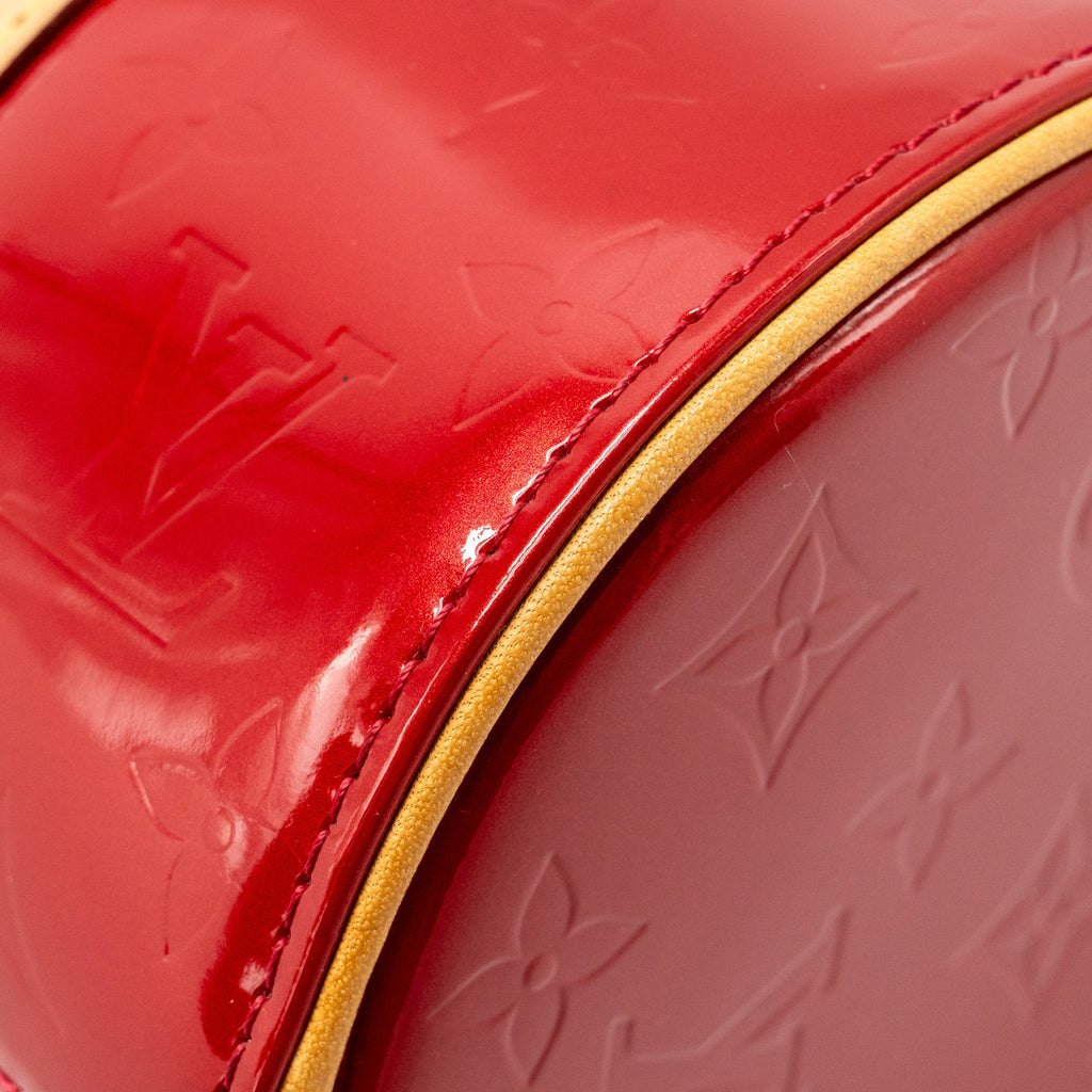 LOUIS VUITTON VINTAGE VERNIS PAPILLON BAG PATENT LEATHER RED GHW