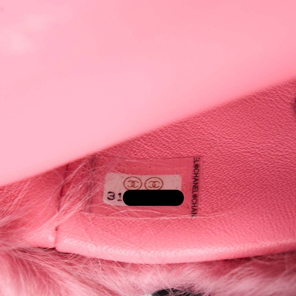 CHANEL 21K MINI FLAP BAG JEWEL HOOK SHEARLING LAMBSKIN PINK SHW