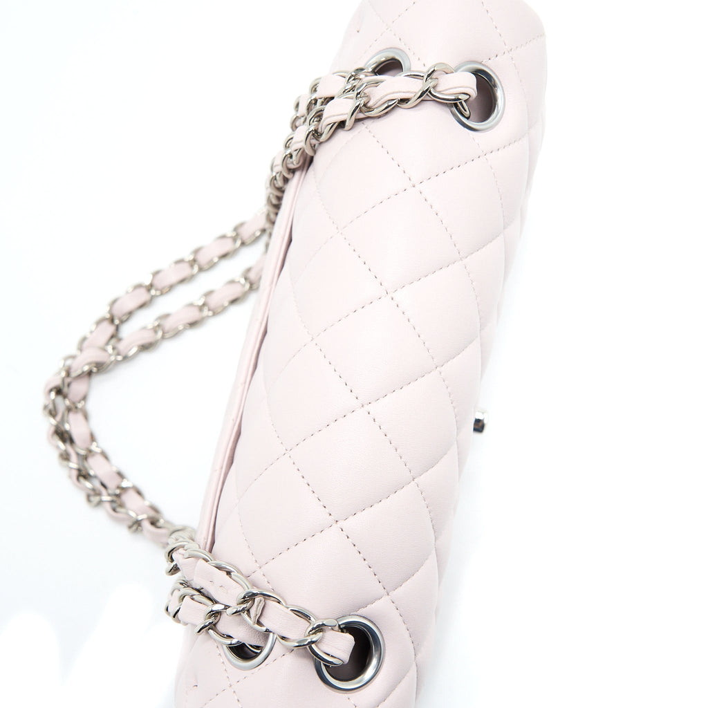 CHANEL SMALL CLASSIC DOUBLE FLAP LAMBSKIN LIGHT PURPLE SHW (MICROCHIP)