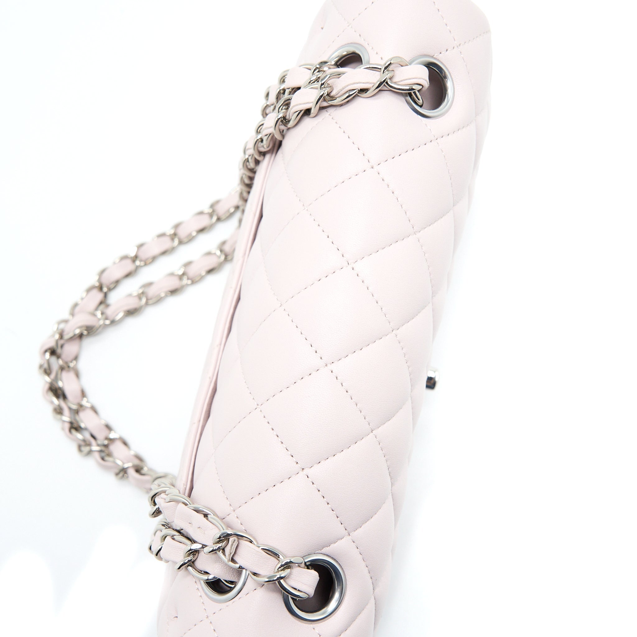 CHANEL SMALL CLASSIC DOUBLE FLAP LAMBSKIN LIGHT PURPLE SHW (MICROCHIP)
