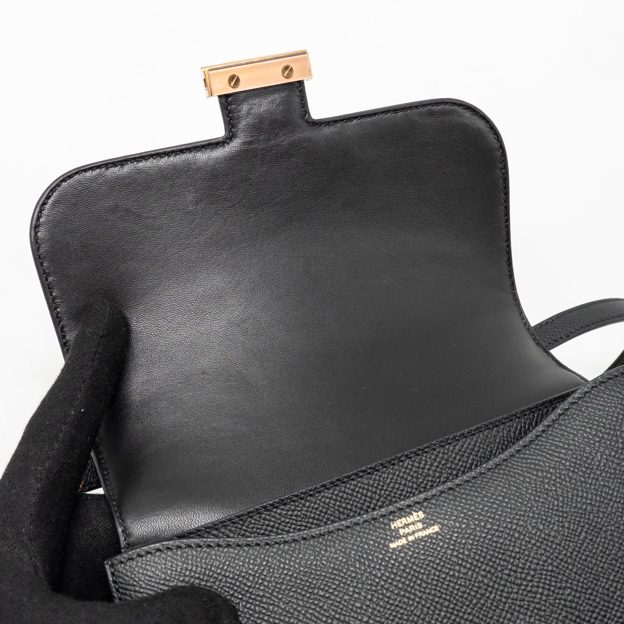 HERMES MINI CONSTANCE EPSOM BLACK RGHW