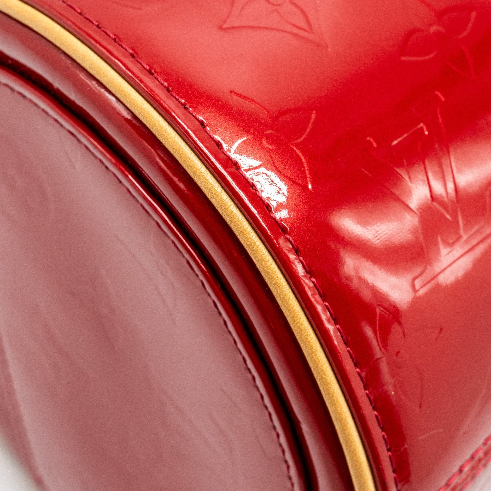 LOUIS VUITTON VINTAGE VERNIS PAPILLON BAG PATENT LEATHER RED GHW