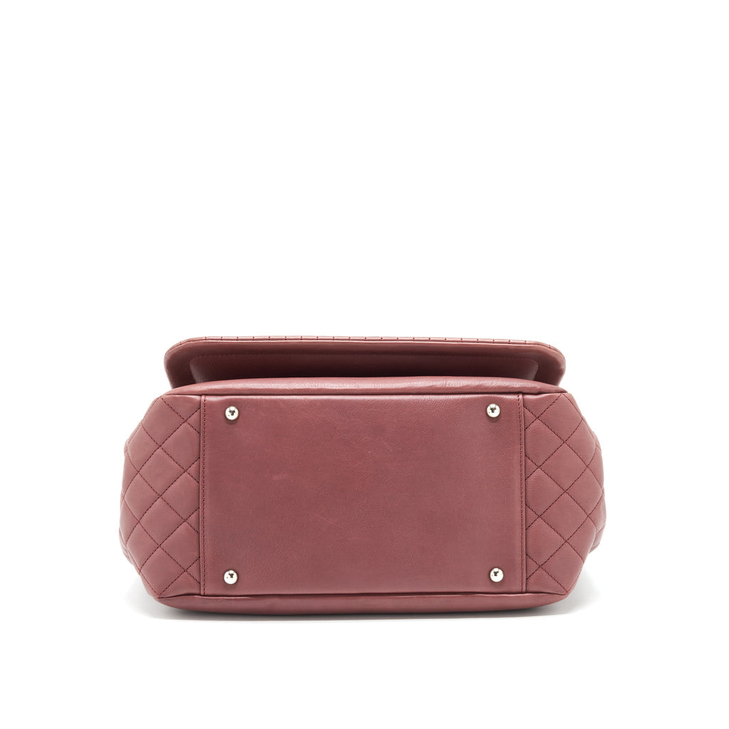 CHANEL FLAP TOTE BAG BROWN SHW