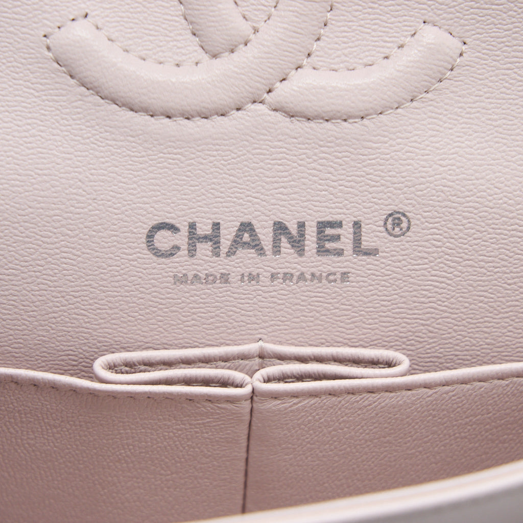 CHANEL SMALL CLASSIC DOUBLE FLAP LAMBSKIN LIGHT PURPLE SHW (MICROCHIP)