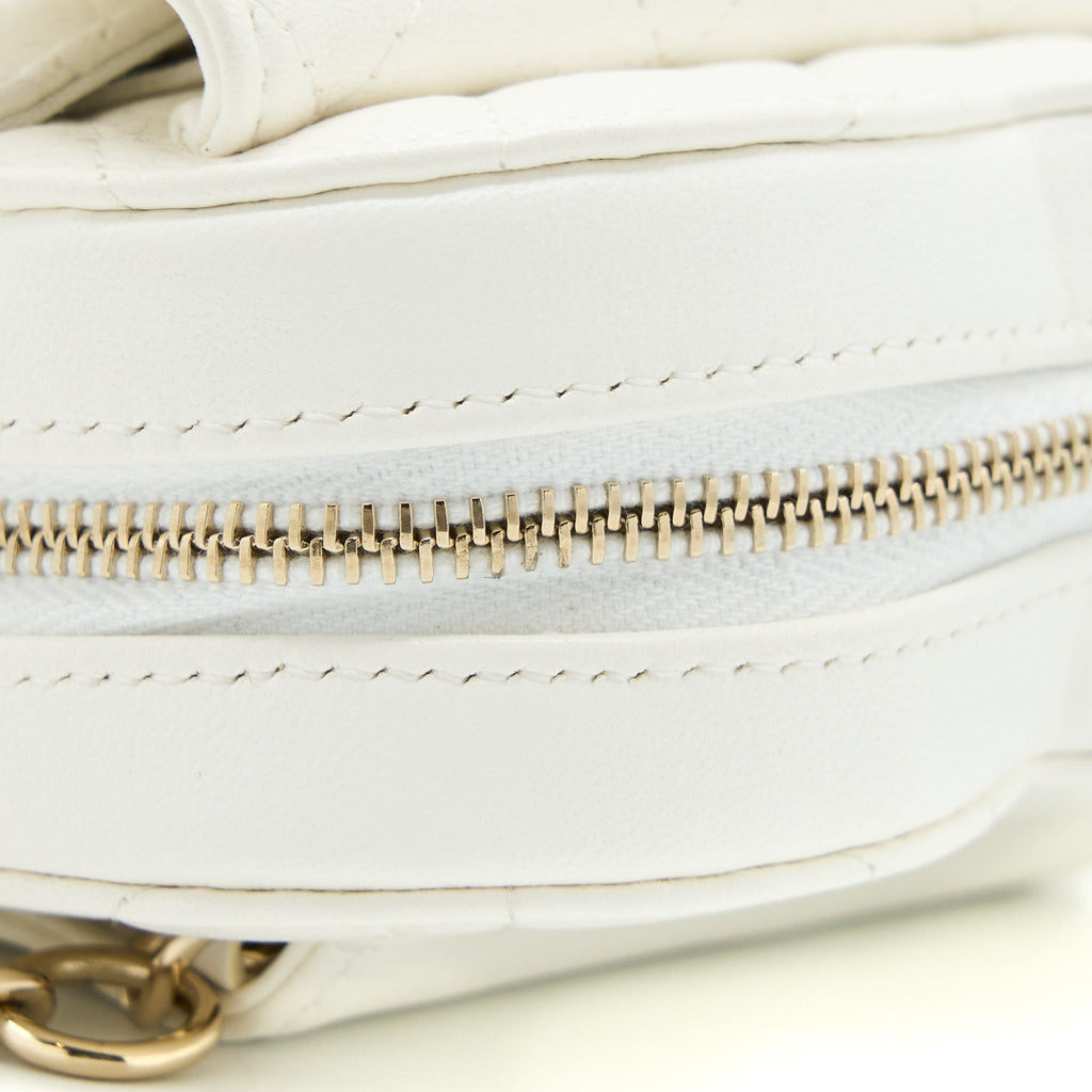 CHANEL HEART BELT BAG LAMBSKIN WHITE LGHW