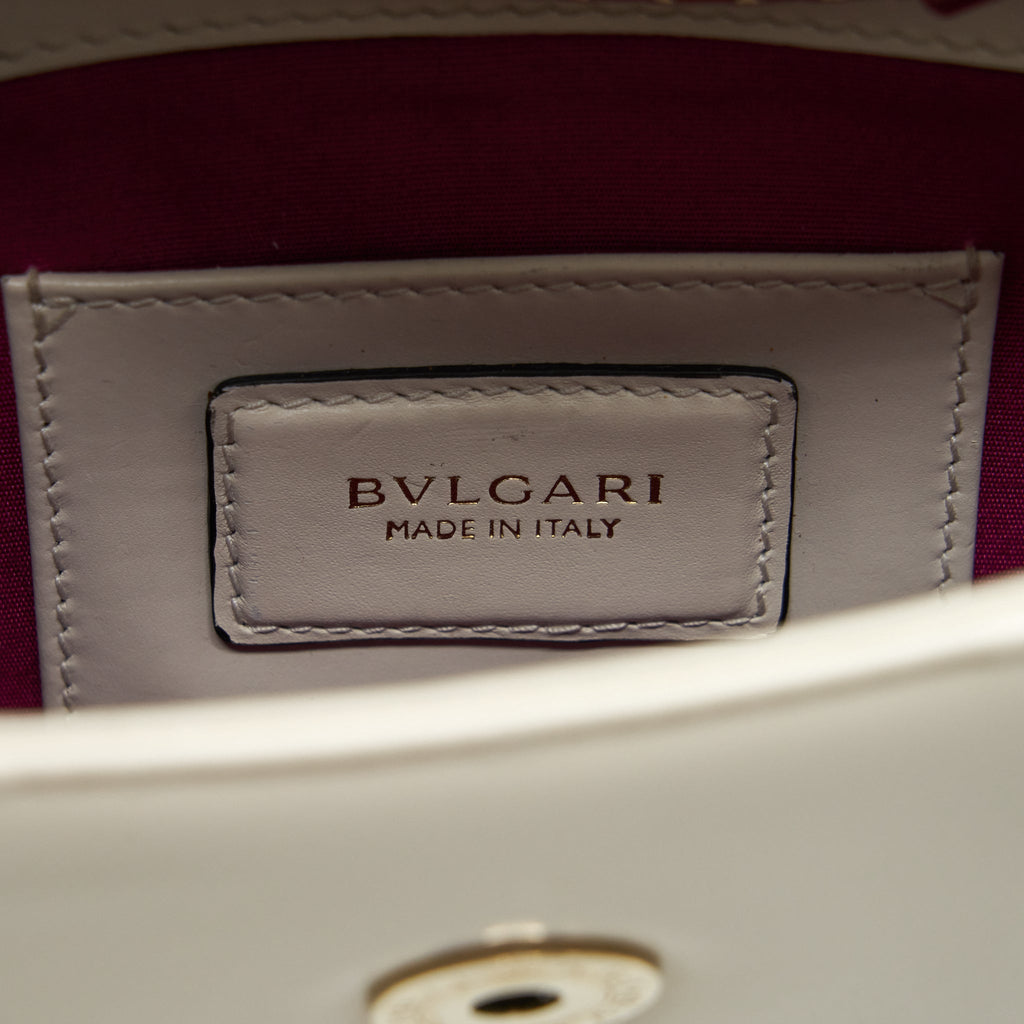 BVALGARI SERPENTI FOREVER CROSSBODY BAG CALFSKIN WHITE LGHW