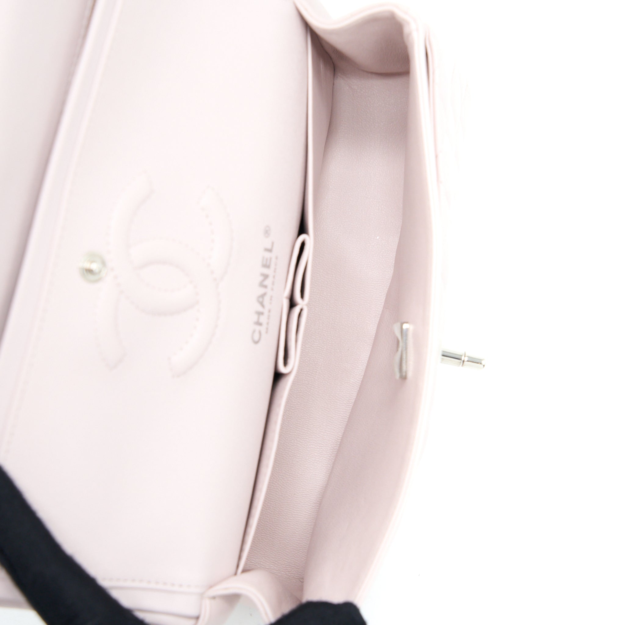 CHANEL SMALL CLASSIC DOUBLE FLAP LAMBSKIN LIGHT PURPLE SHW (MICROCHIP)