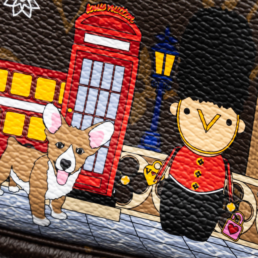 LOUIS VUITTON MINI POCHETTE ACCESSORIES 2021 XMAS LONDON LIMITED EDITION MULTICOLOUR GHW