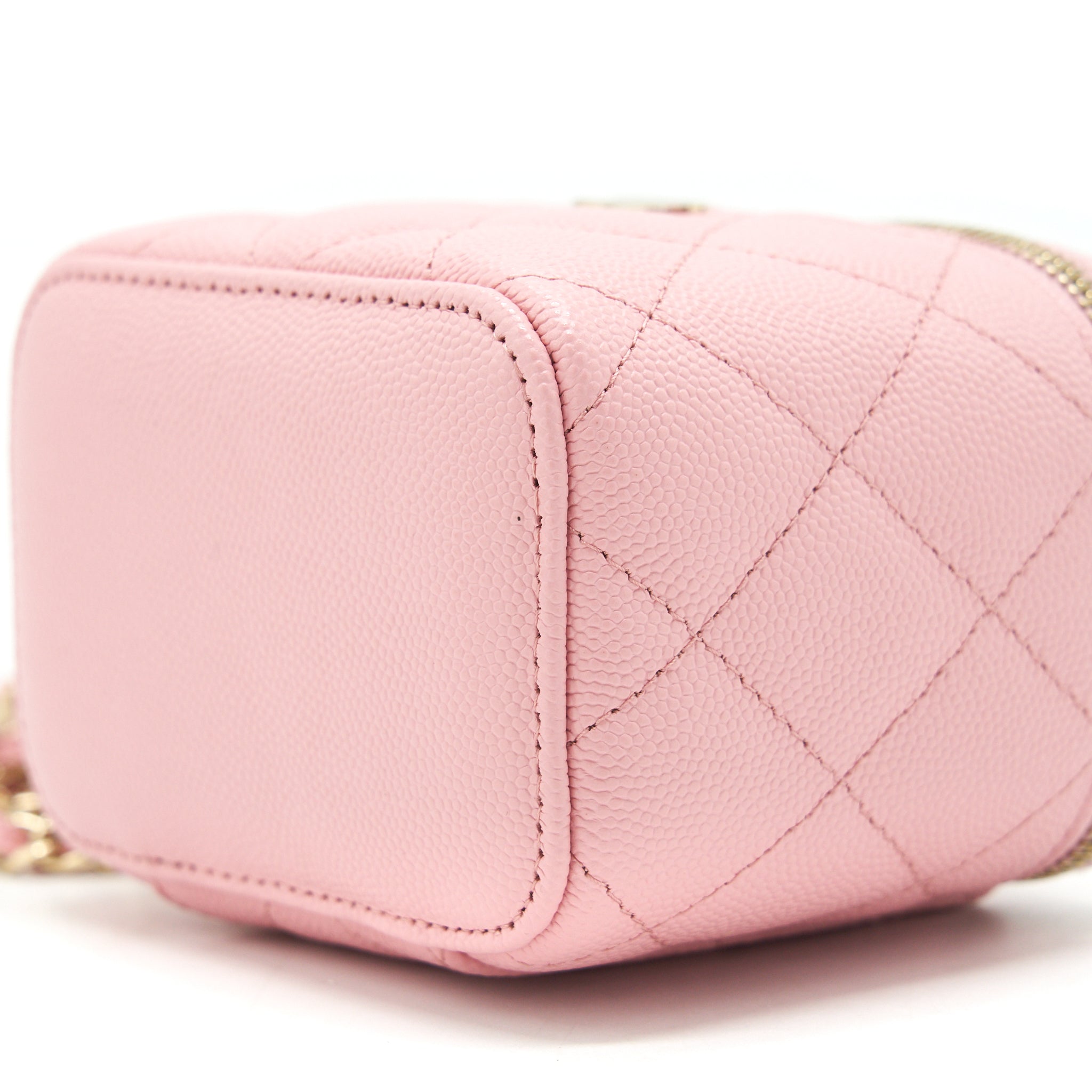 CHANEL 22C MINI VANITY WITH CHAIN CAVIAR PINK LGHW