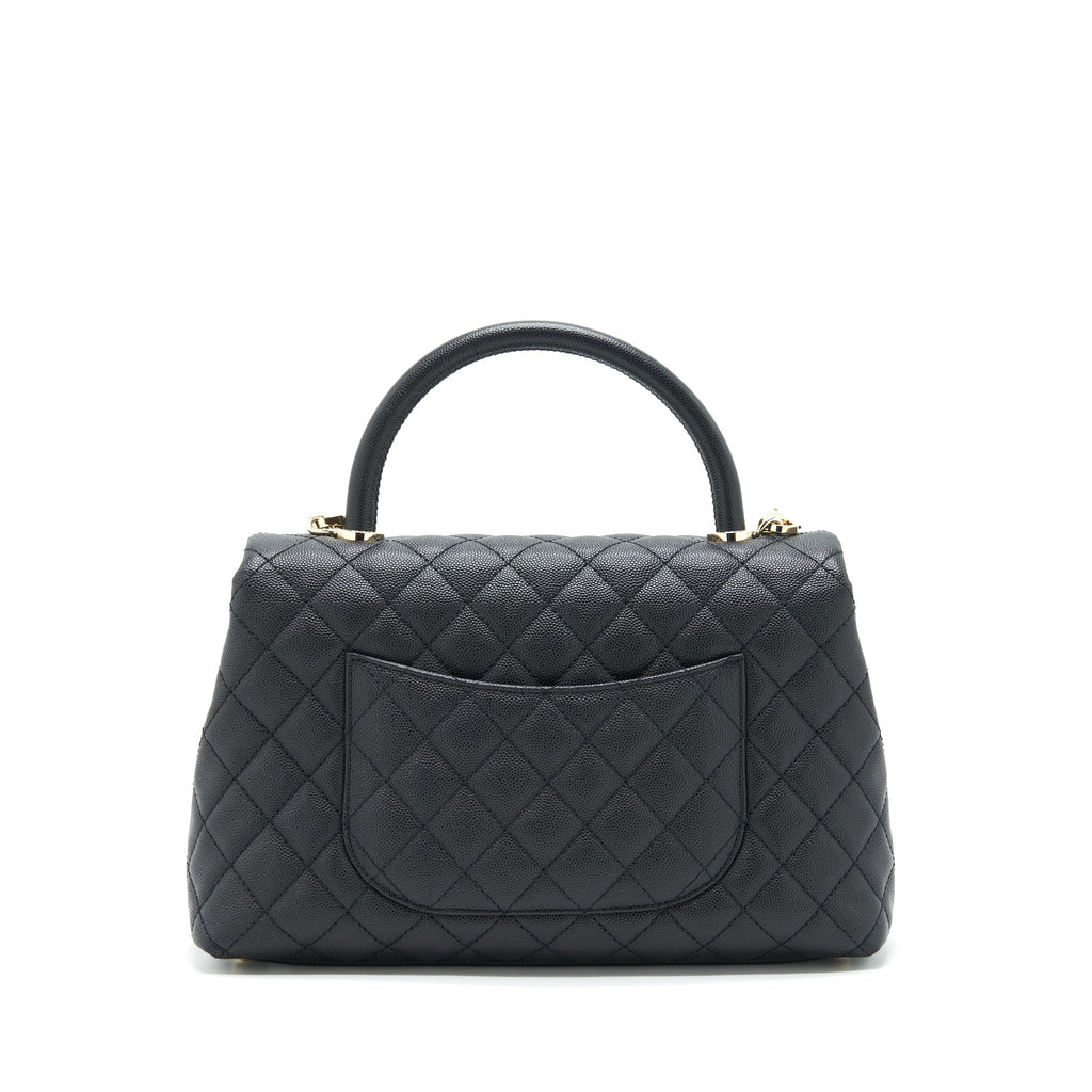 CHANEL MEDIUM COCO HANDLE 28CM CAVIAR BLACK LGHW