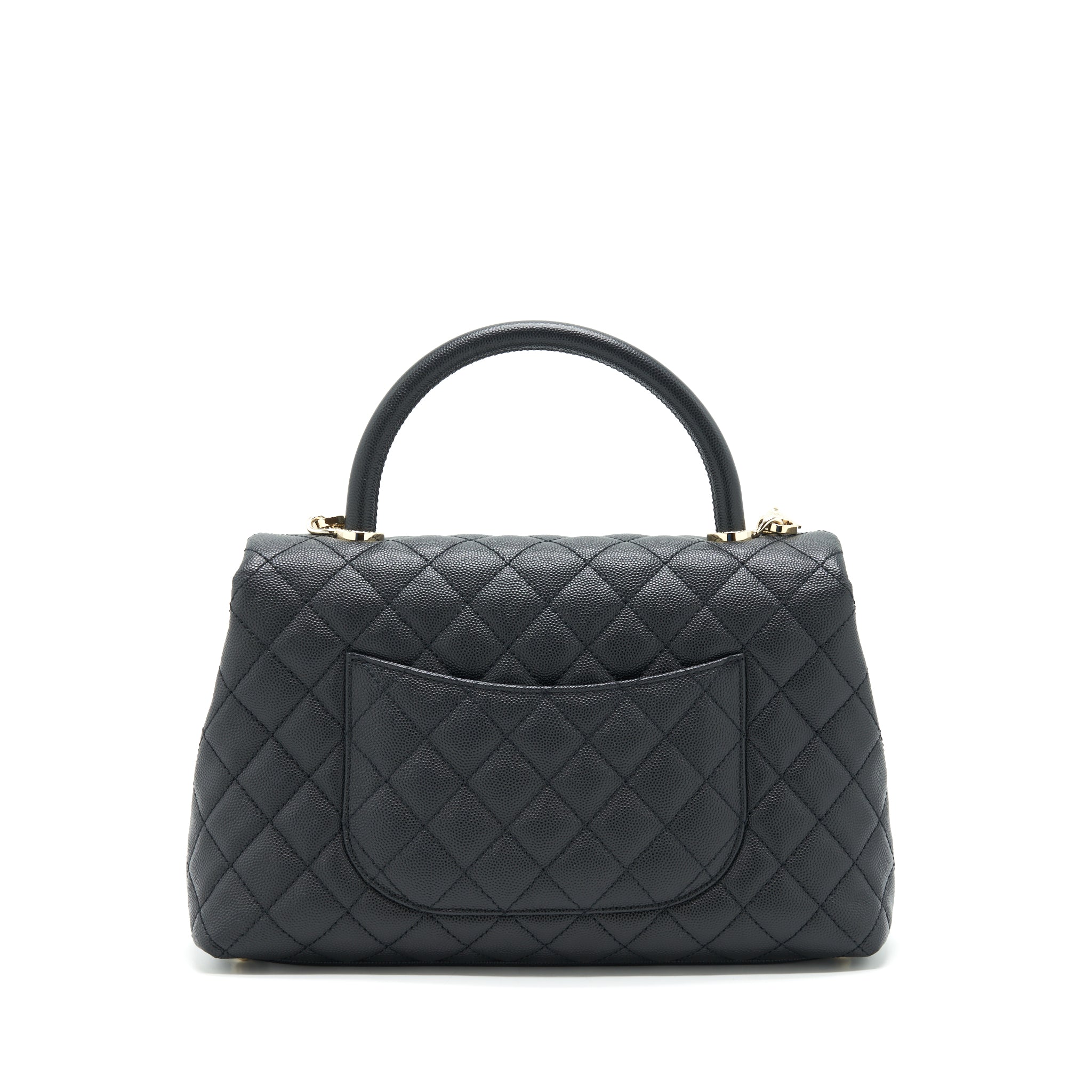 CHANEL MEDIUM COCO HANDLE 28CM CAVIAR BLACK LGHW