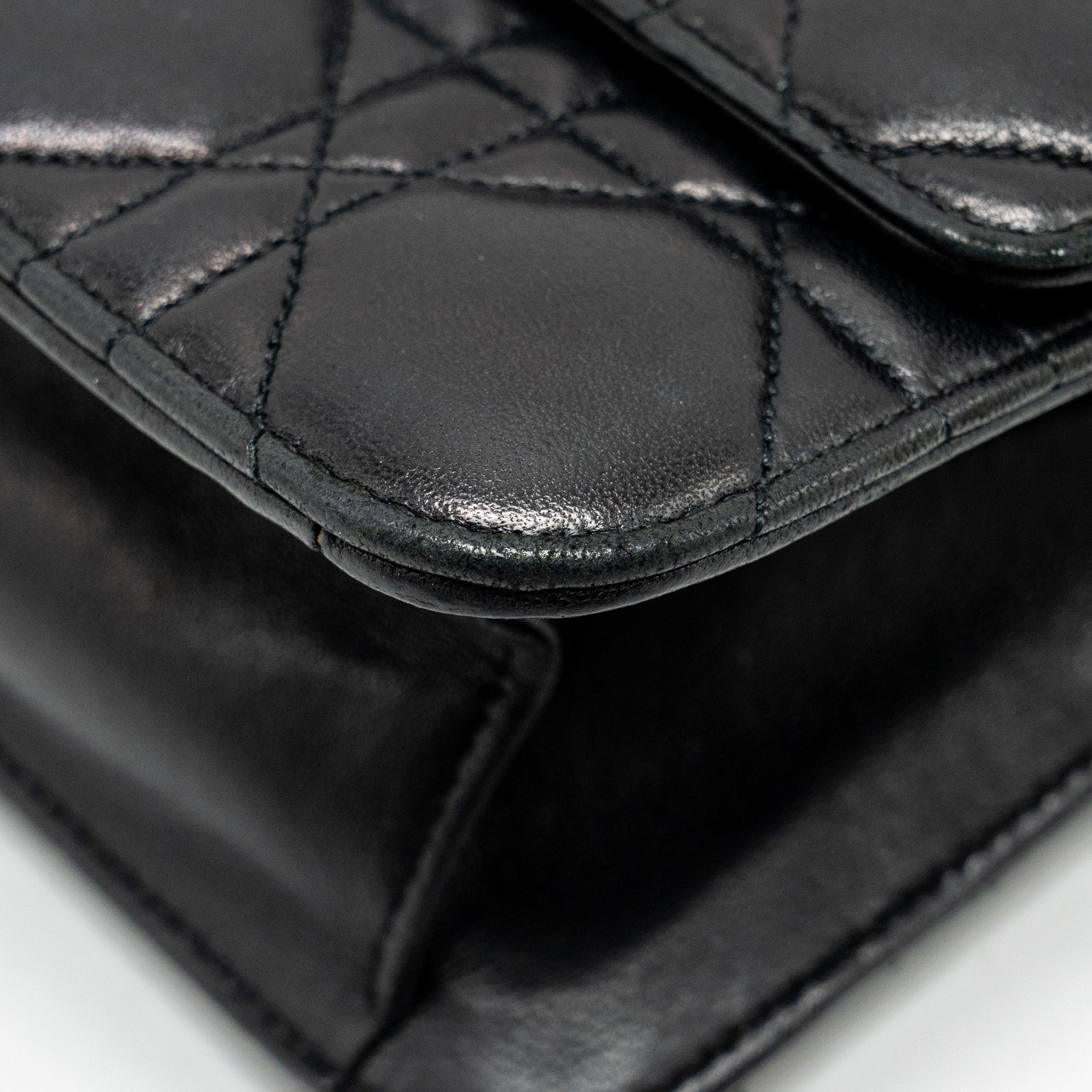 DIOR MISS DIOR PROMENADE POUCH BAG LAMBSKIN BLACK SHW