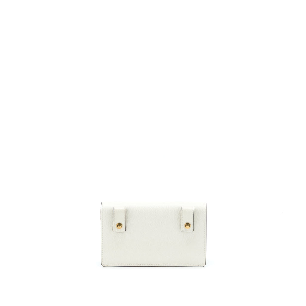 DIOR SADDLE BELT POUCH CALFSKIN WHITE GHW