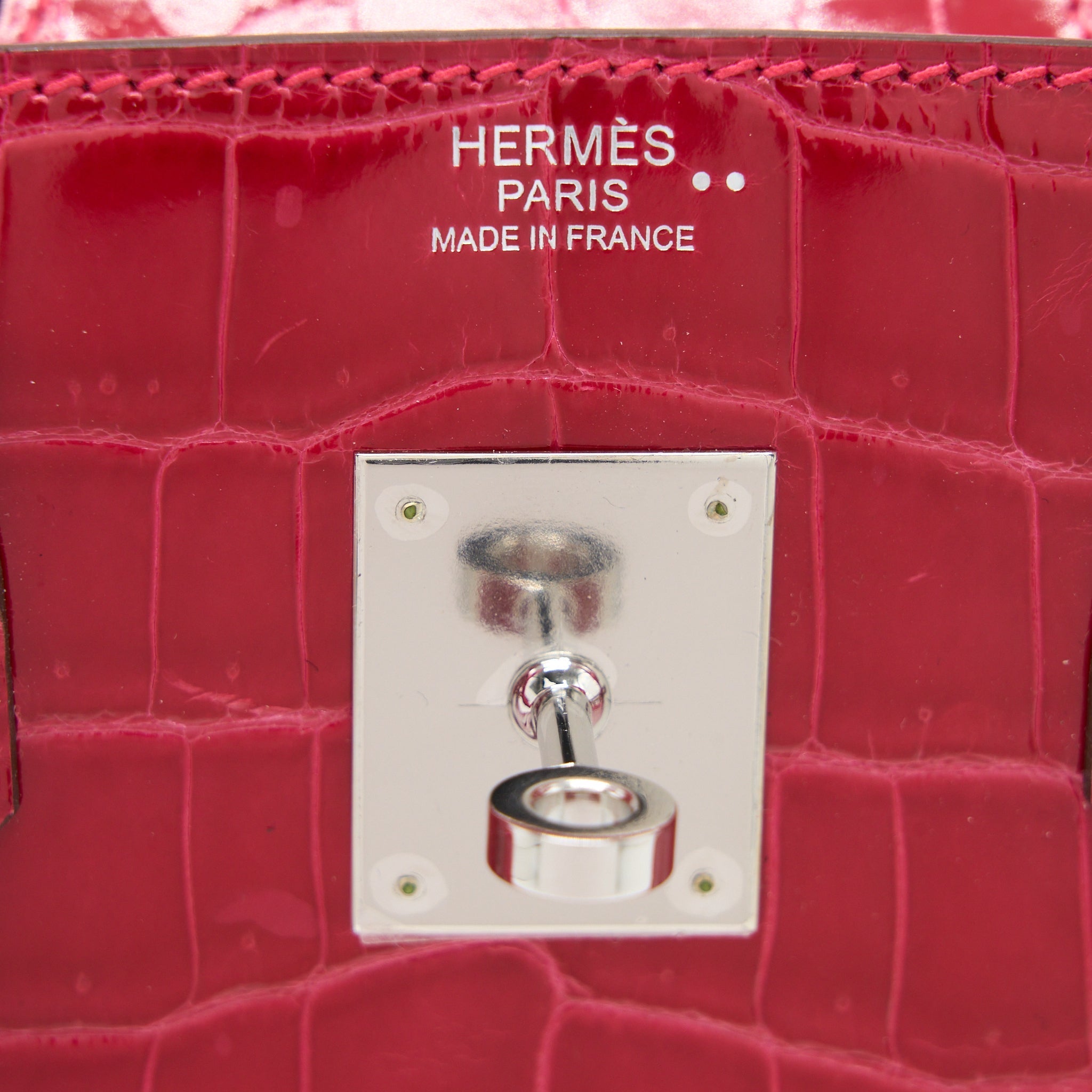 HERMES BIRKIN 30 SHINY CROCODILE ROSE EXTREME SHW