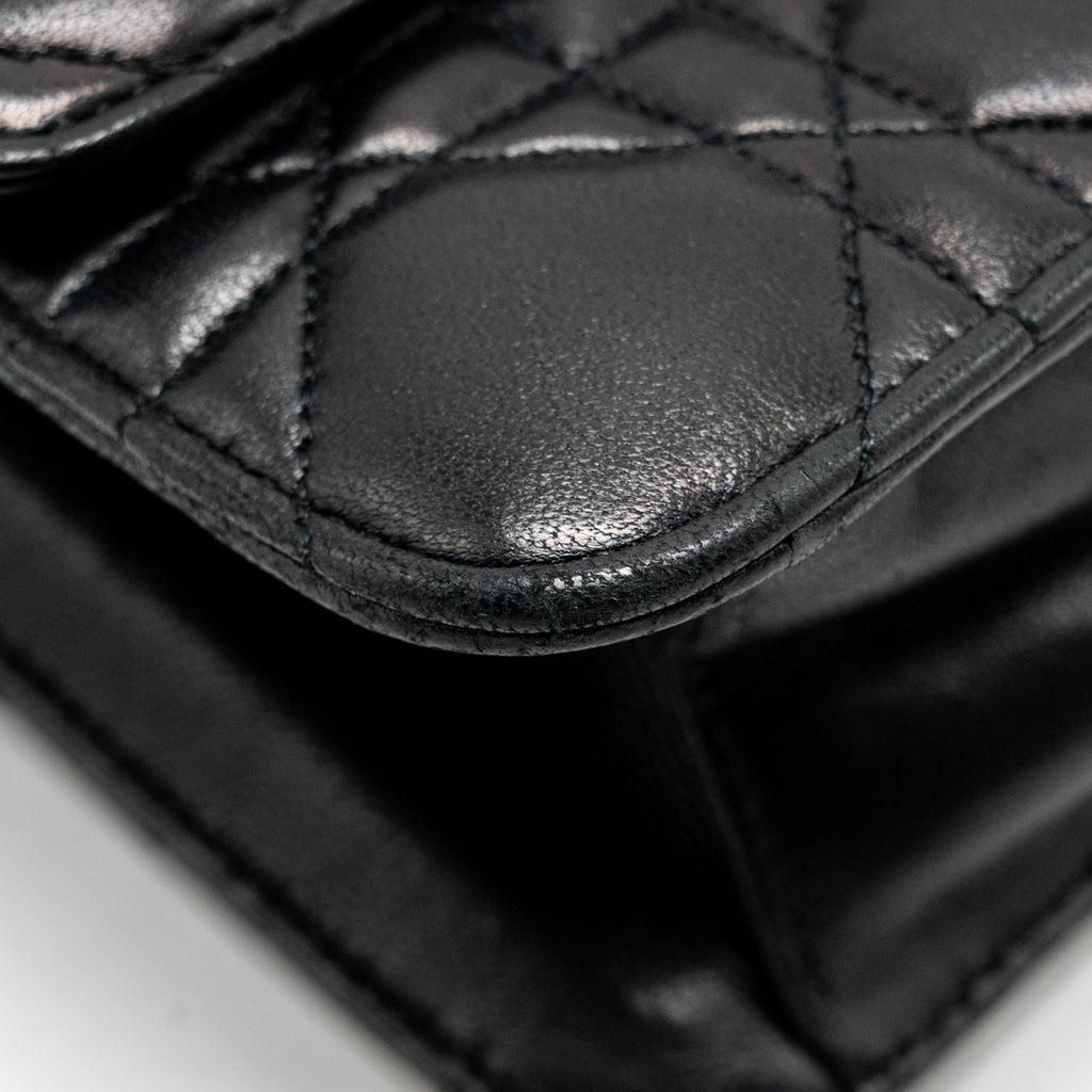 DIOR MISS DIOR PROMENADE POUCH BAG LAMBSKIN BLACK SHW